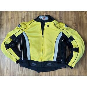 Joe Rocket Phoenix 4.0 Jacket Men Medium Yellow Mesh Padded Motorcycle Gear